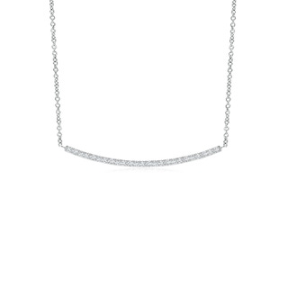 0.9mm GVS2 Classic Diamond Curved Bar Necklace in White Gold