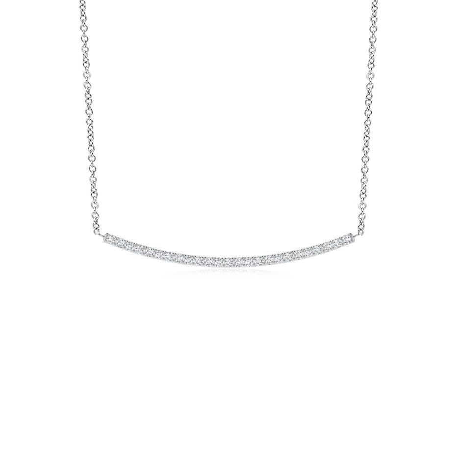 0.9mm GVS2 Classic Diamond Curved Bar Necklace in White Gold 