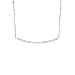 0.9mm HSI2 Classic Diamond Curved Bar Necklace in White Gold