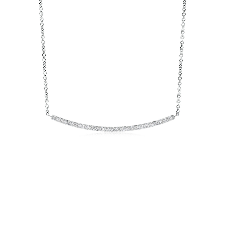0.9mm HSI2 Classic Diamond Curved Bar Necklace in White Gold 
