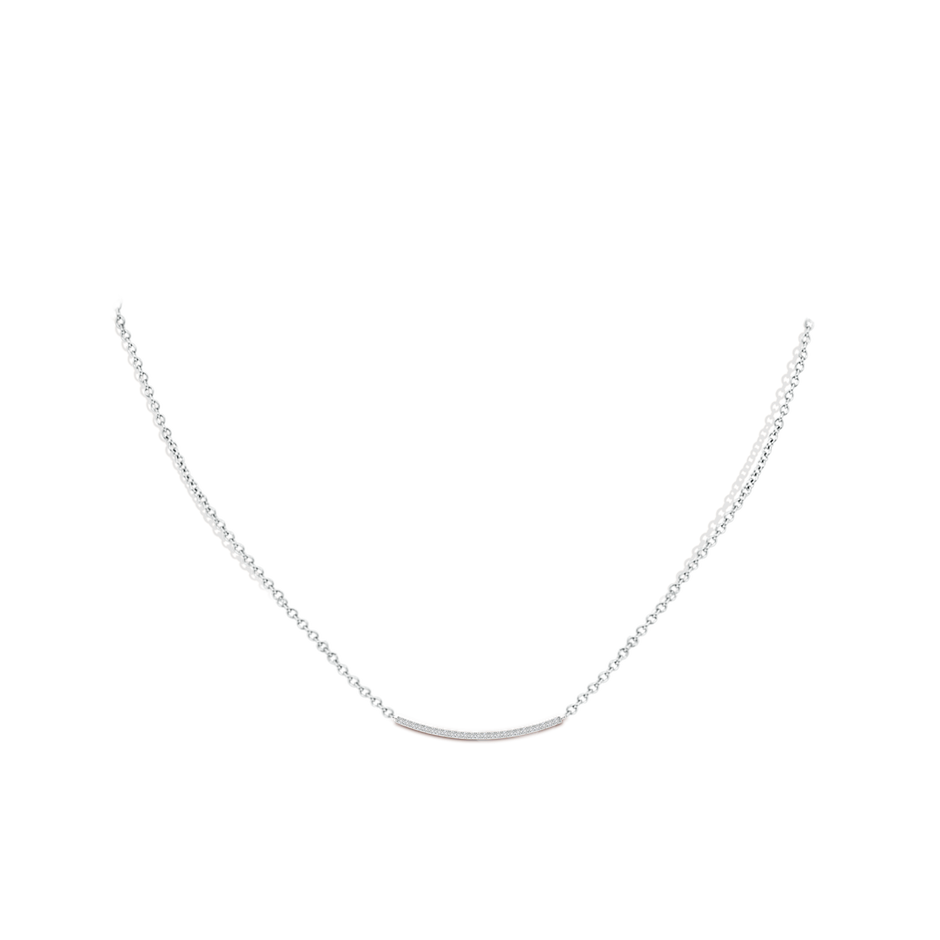 0.9mm HSI2 Classic Diamond Curved Bar Necklace in White Gold body-neck