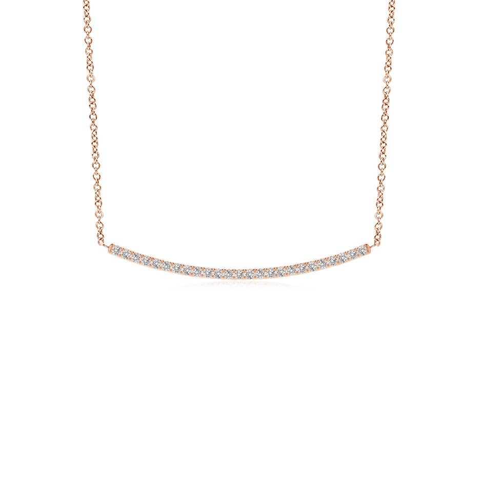 0.9mm IJI1I2 Classic Diamond Curved Bar Necklace in 9K Rose Gold 
