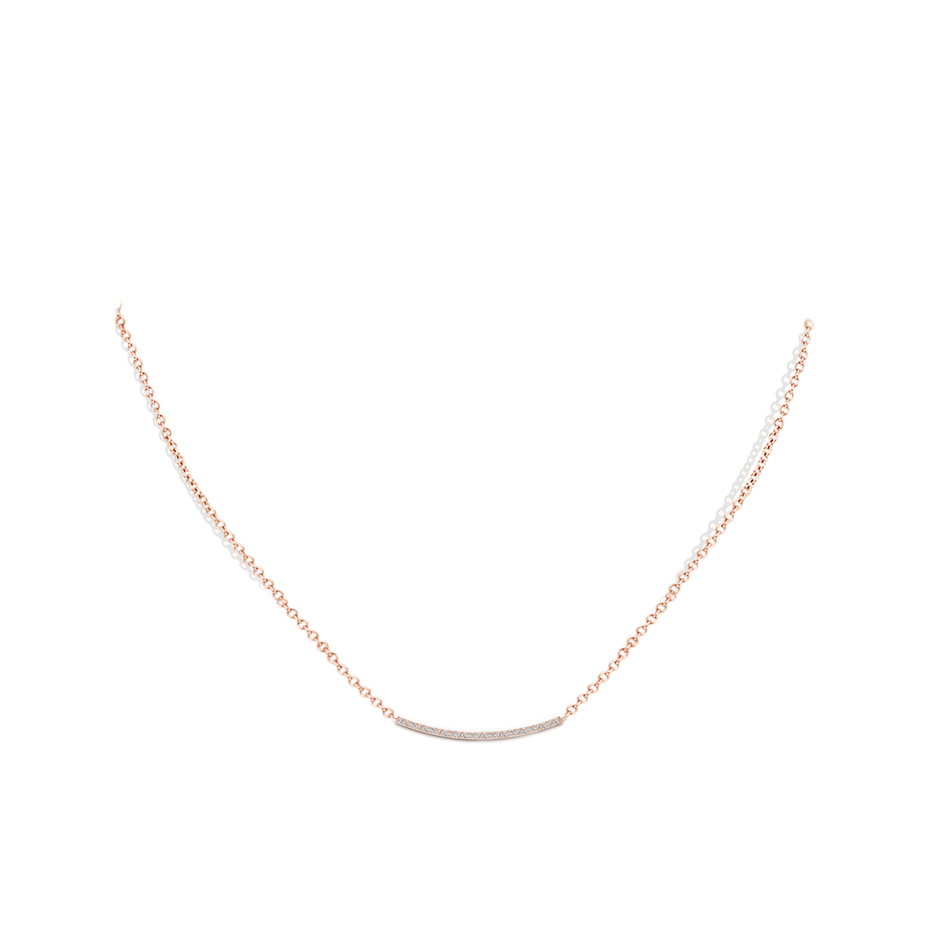 0.9mm IJI1I2 Classic Diamond Curved Bar Necklace in 9K Rose Gold body-neck