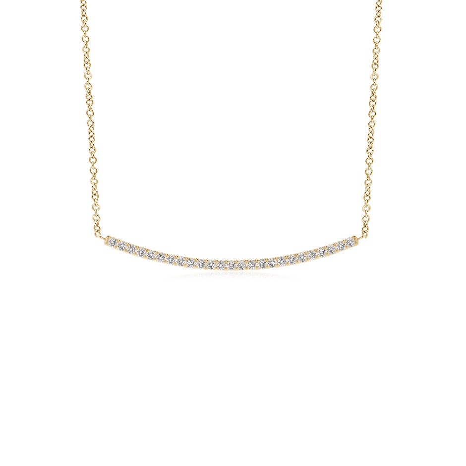 0.9mm IJI1I2 Classic Diamond Curved Bar Necklace in Yellow Gold 
