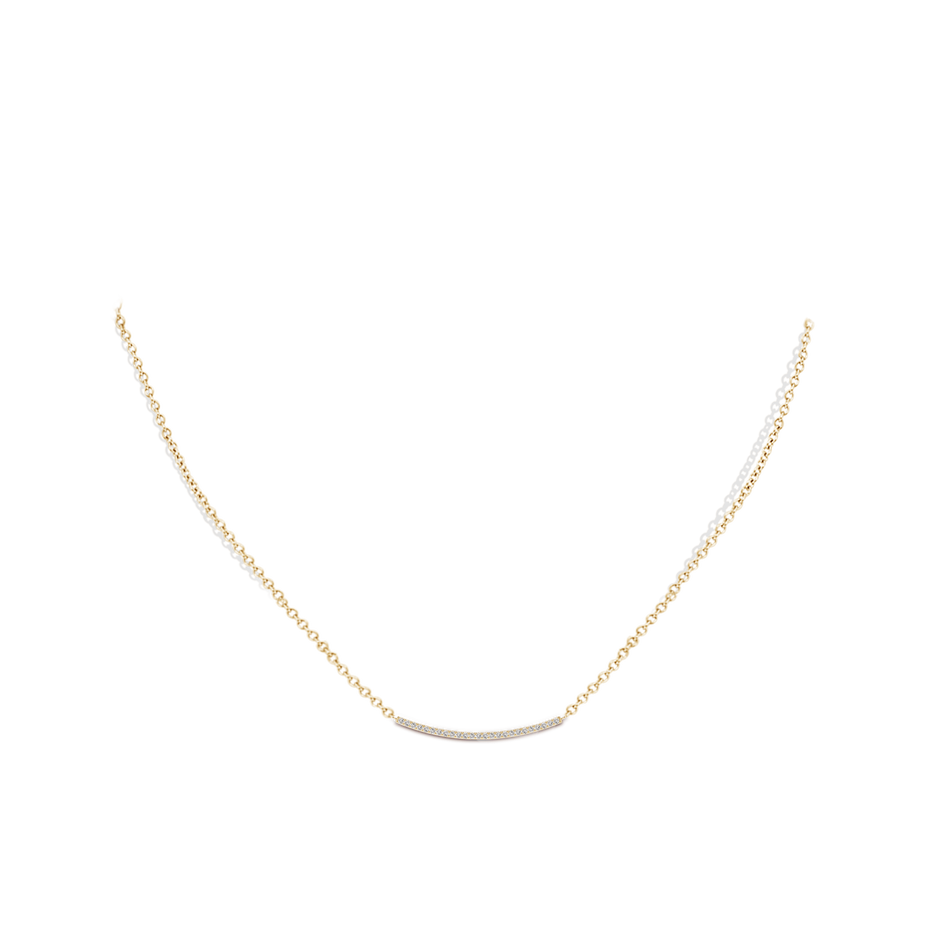 0.9mm IJI1I2 Classic Diamond Curved Bar Necklace in Yellow Gold body-neck