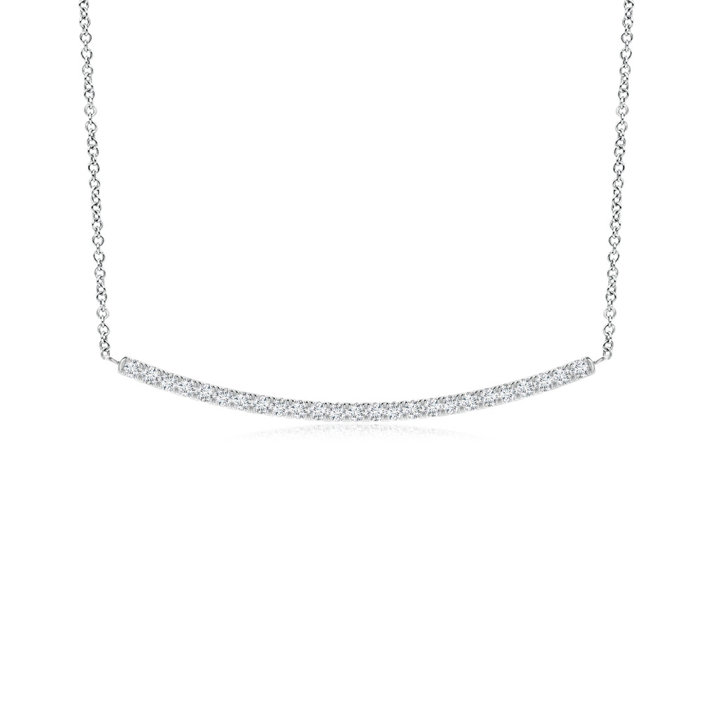 1.1mm GVS2 Classic Diamond Curved Bar Necklace in White Gold 