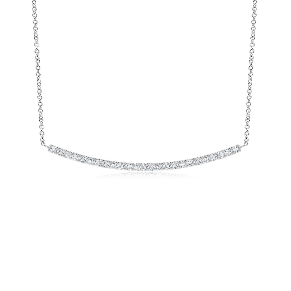 1.1mm GVS2 Classic Diamond Curved Bar Necklace in White Gold 
