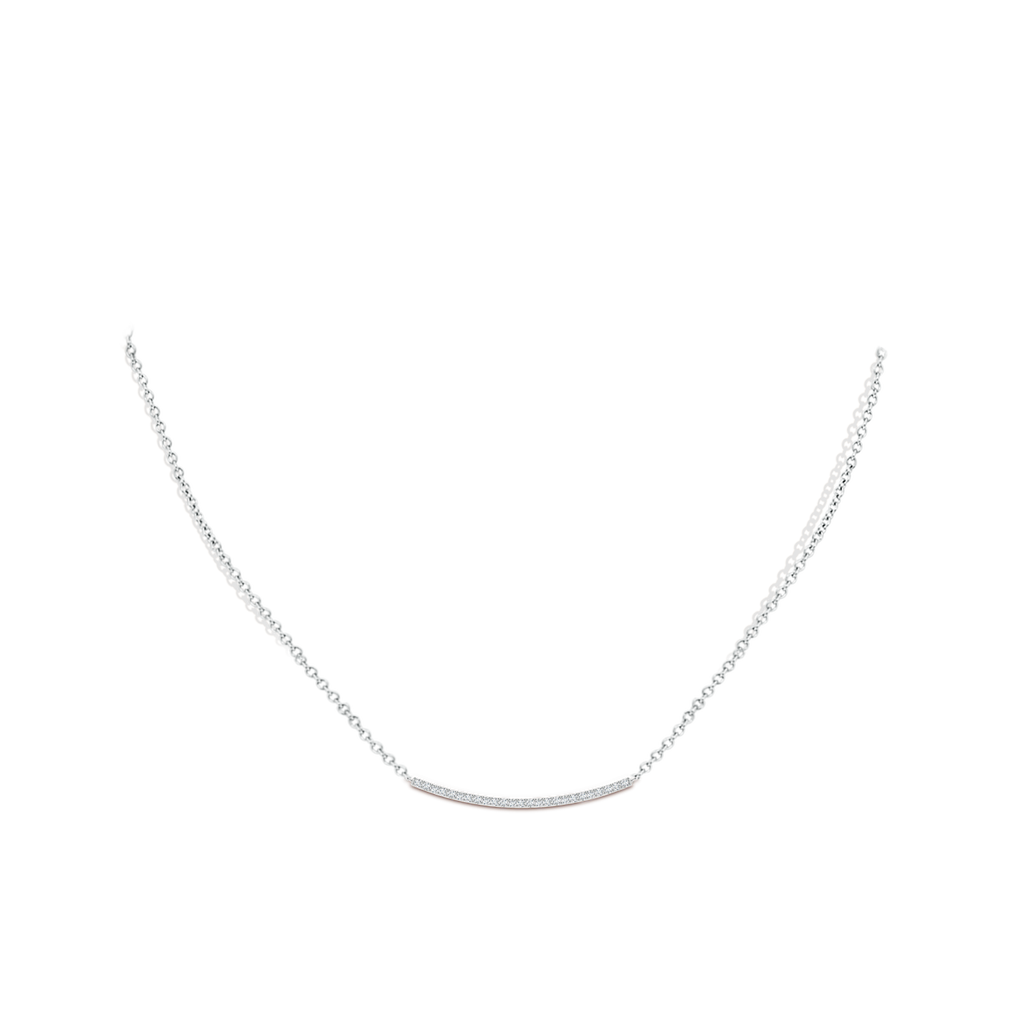 1.1mm GVS2 Classic Diamond Curved Bar Necklace in White Gold Body-Neck