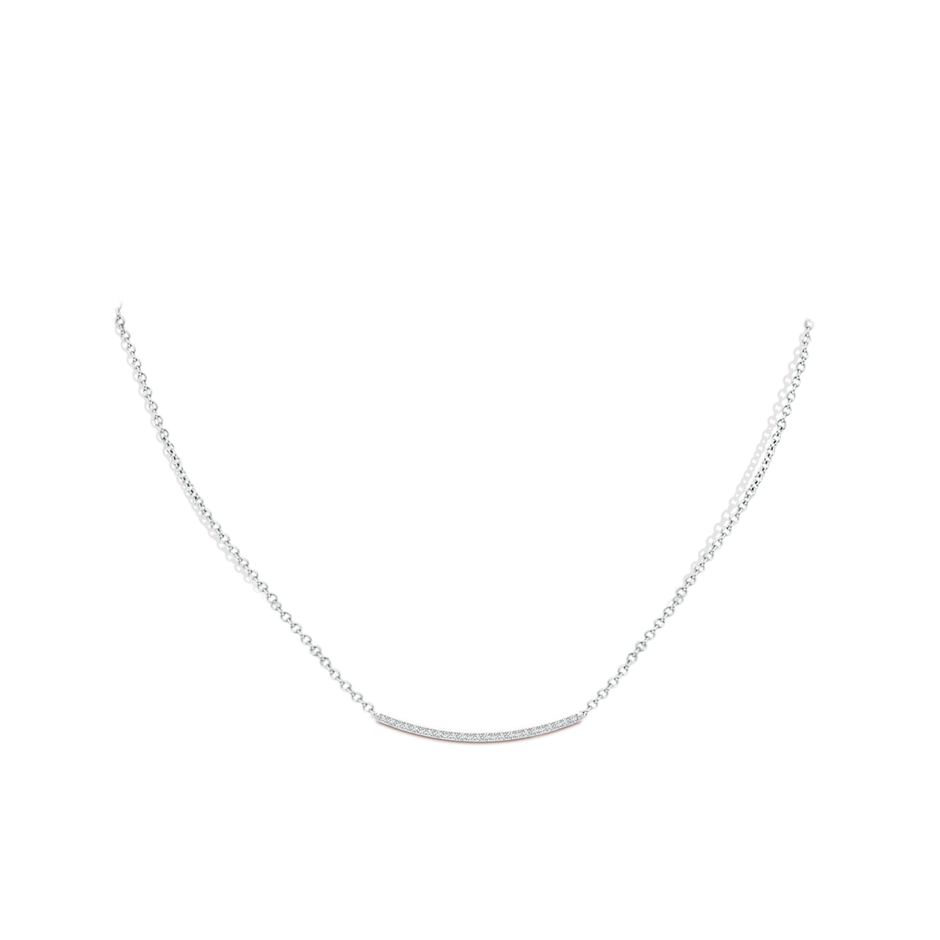 1.1mm GVS2 Classic Diamond Curved Bar Necklace in White Gold body-neck