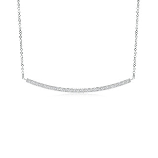 1.1mm HSI2 Classic Diamond Curved Bar Necklace in White Gold