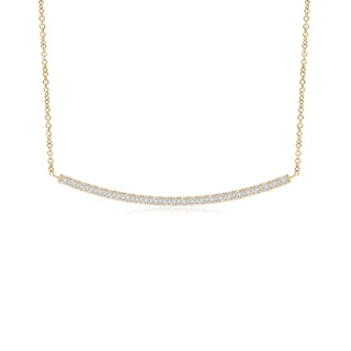 1.1mm HSI2 Classic Diamond Curved Bar Necklace in Yellow Gold