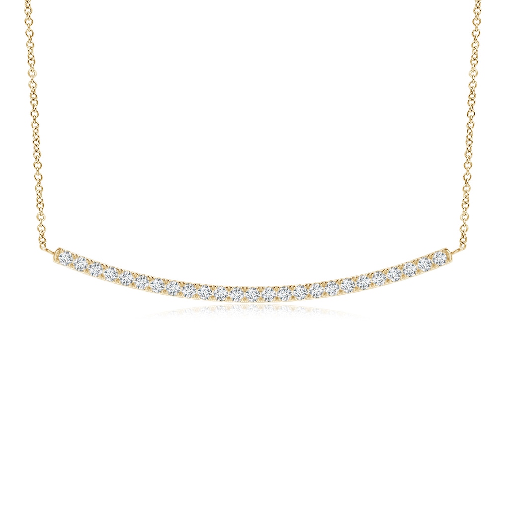 1.3mm GVS2 Classic Diamond Curved Bar Necklace in Yellow Gold 