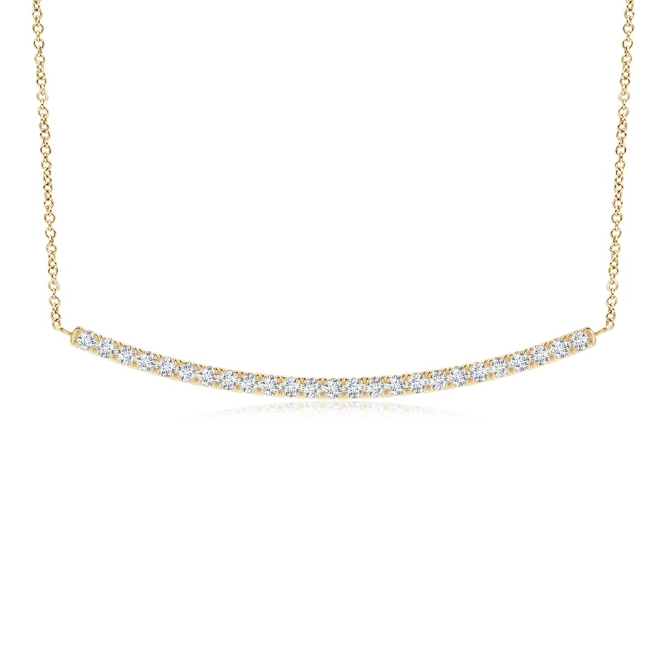 1.3mm GVS2 Classic Diamond Curved Bar Necklace in Yellow Gold 