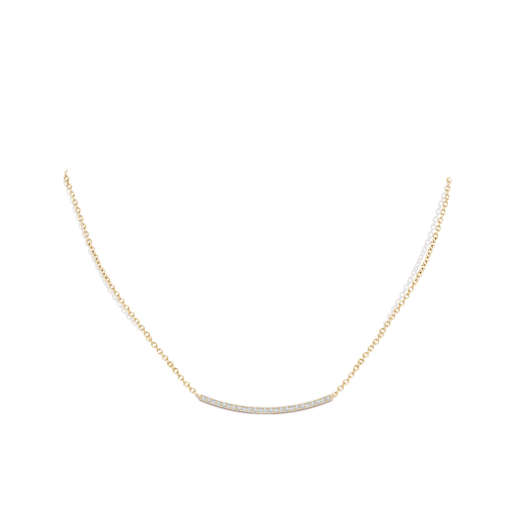 1.3mm GVS2 Classic Diamond Curved Bar Necklace in Yellow Gold Body-Neck