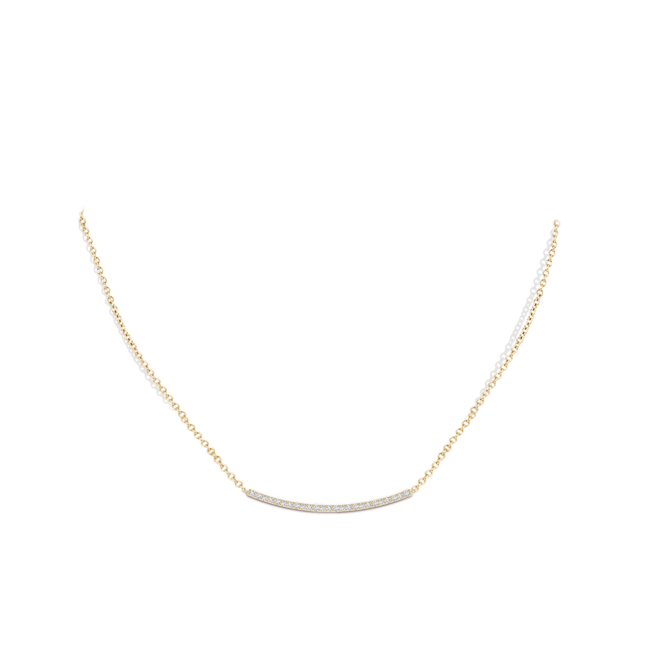 1.3mm GVS2 Classic Diamond Curved Bar Necklace in Yellow Gold body-neck