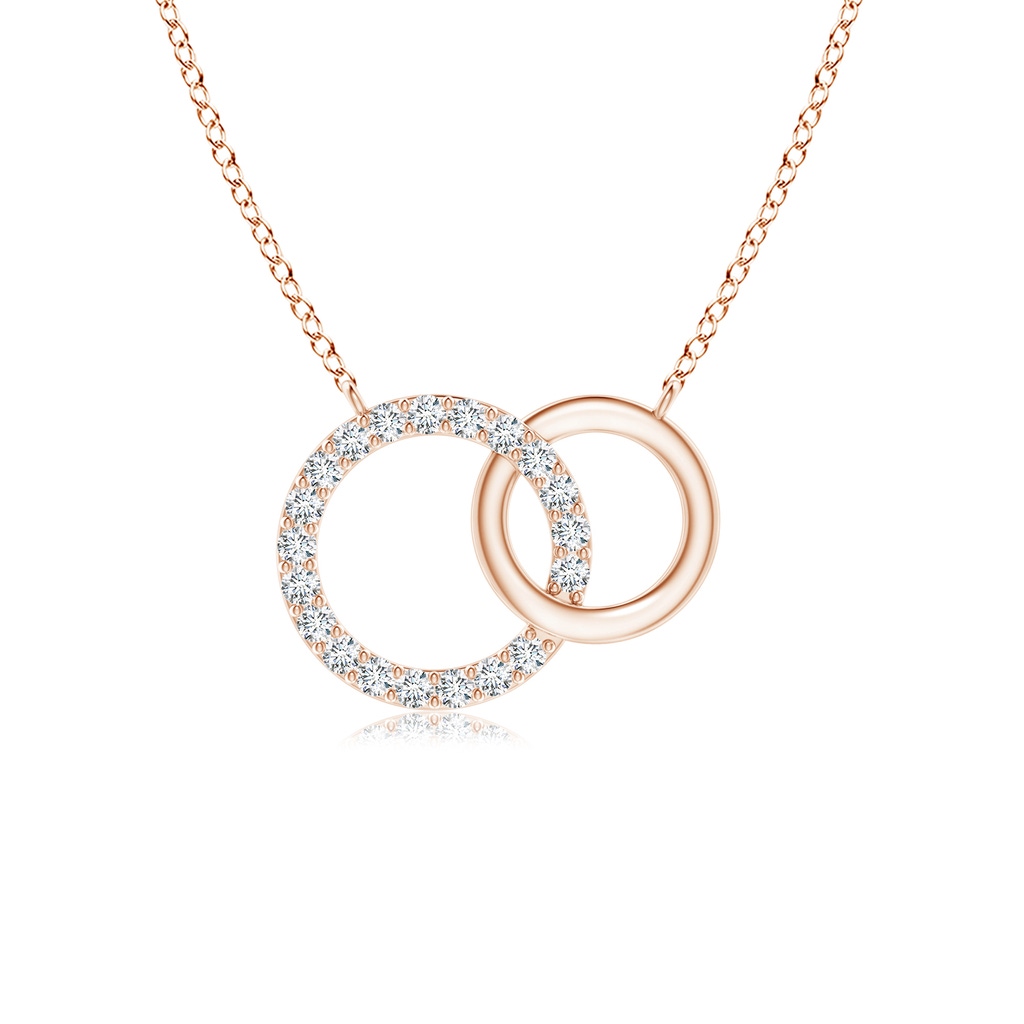 1.1mm GVS2 Interlocking Diamond Circle Necklace in Rose Gold