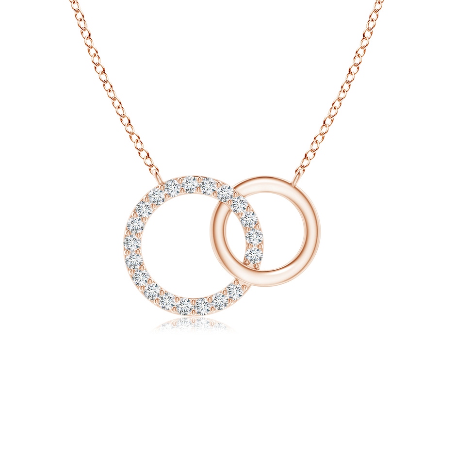 1.1mm GVS2 Interlocking Diamond Circle Necklace in Rose Gold 