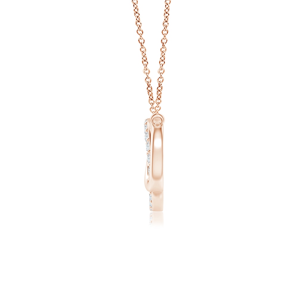 1.1mm GVS2 Interlocking Diamond Circle Necklace in Rose Gold - side 199