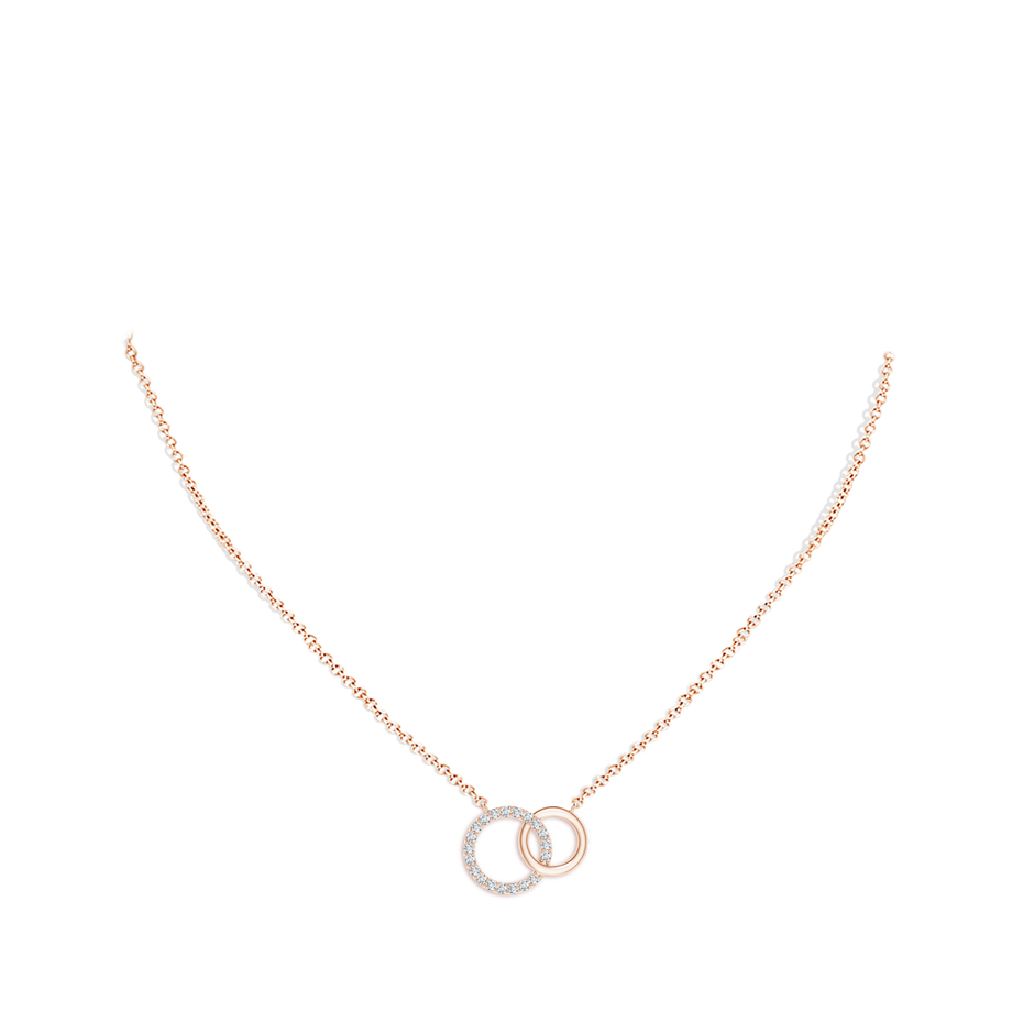 1.1mm GVS2 Interlocking Diamond Circle Necklace in Rose Gold pen