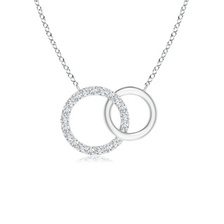 1.1mm GVS2 Interlocking Diamond Circle Necklace in White Gold