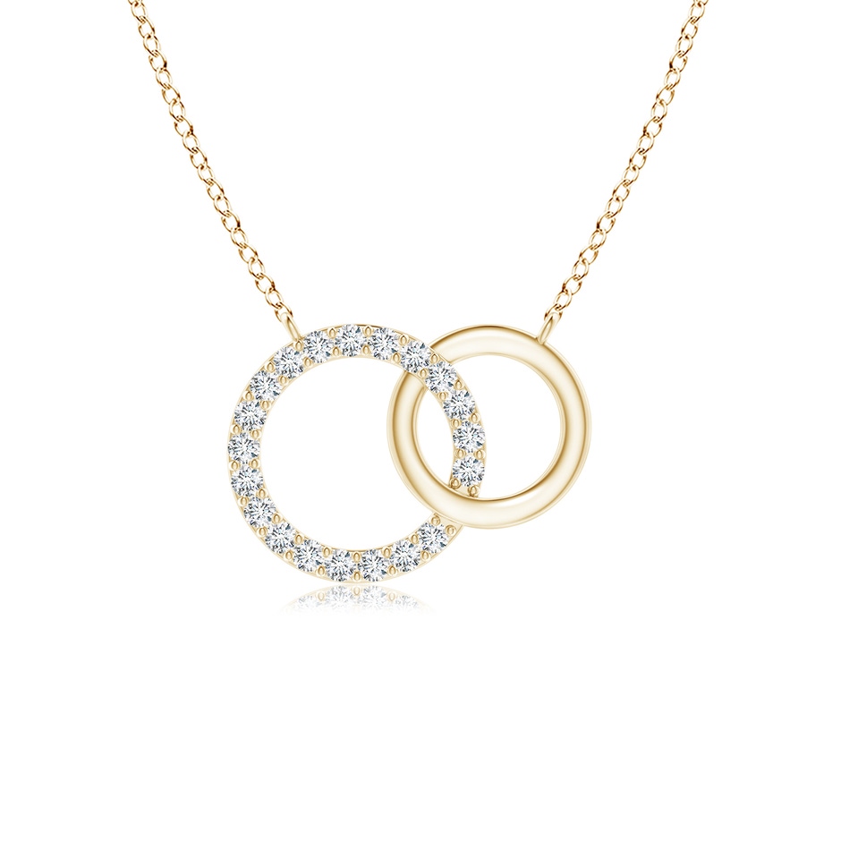 1.1mm GVS2 Interlocking Diamond Circle Necklace in Yellow Gold 