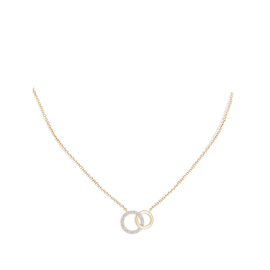 1.1mm GVS2 Interlocking Diamond Circle Necklace in Yellow Gold pen