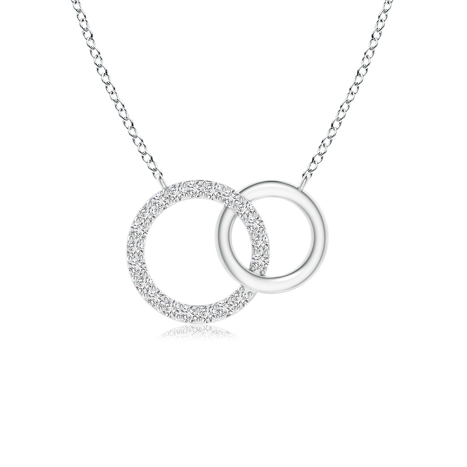 1.1mm HSI2 Interlocking Diamond Circle Necklace in White Gold 