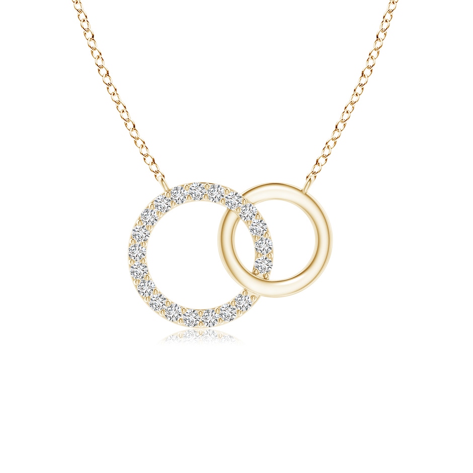 1.1mm HSI2 Interlocking Diamond Circle Necklace in Yellow Gold 