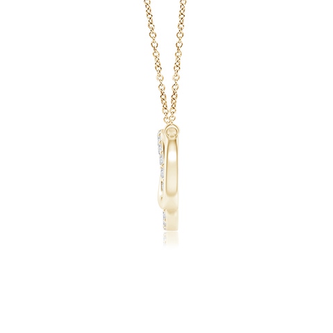 1.1mm HSI2 Interlocking Diamond Circle Necklace in Yellow Gold