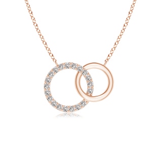 1.1mm IJI1I2 Interlocking Diamond Circle Necklace in 10K Rose Gold
