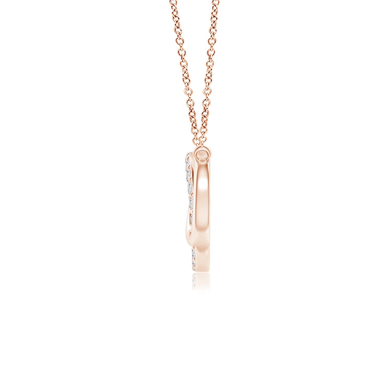 1.1mm IJI1I2 Interlocking Diamond Circle Necklace in 18K Rose Gold