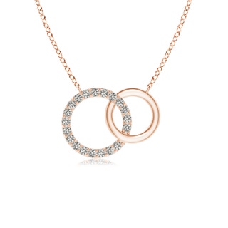 1.1mm KI3 Interlocking Diamond Circle Necklace in Rose Gold
