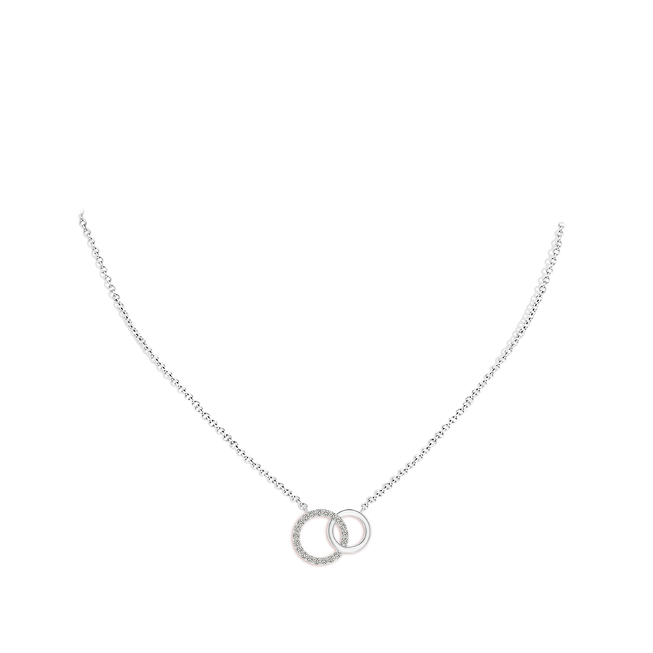 1.1mm KI3 Interlocking Diamond Circle Necklace in White Gold pen