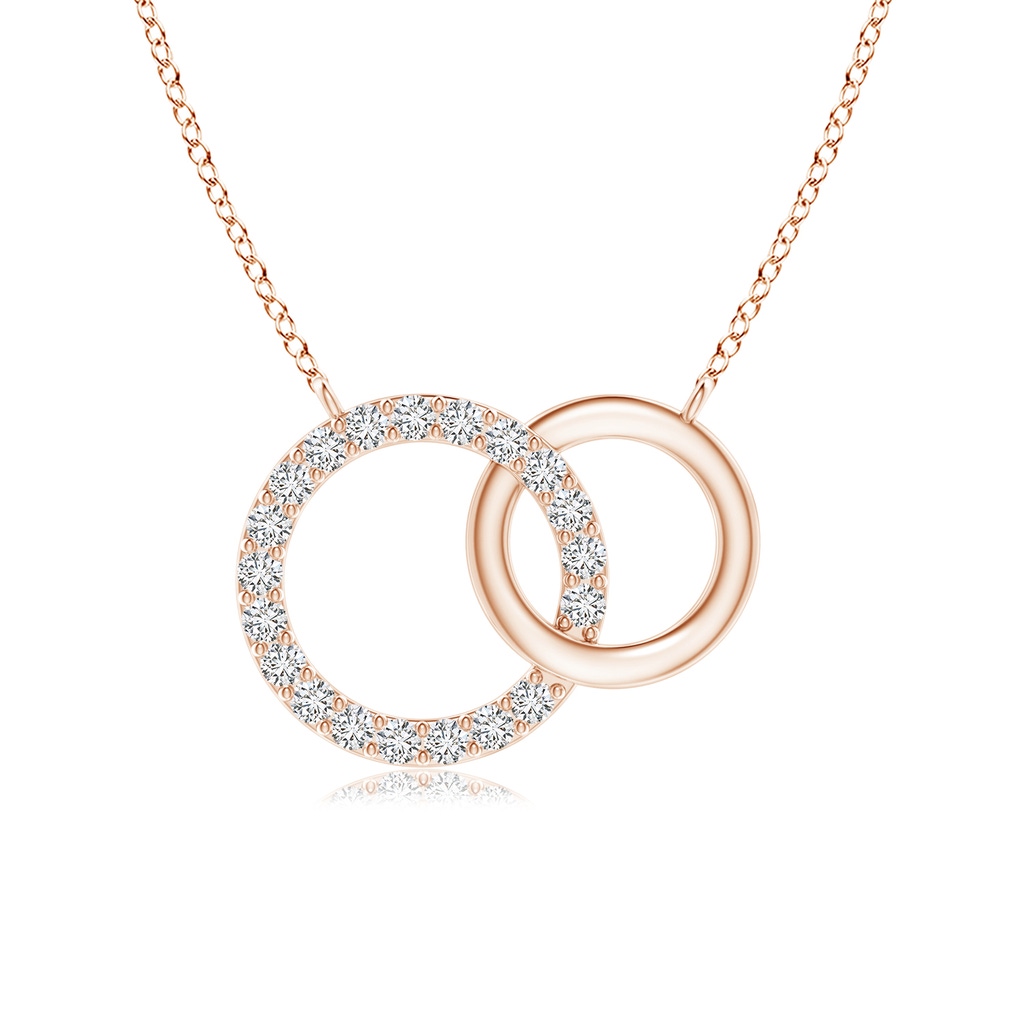 1.3mm HSI2 Interlocking Diamond Circle Necklace in Rose Gold 