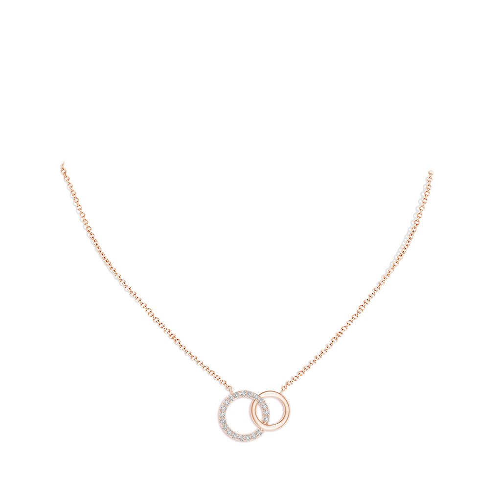 1.3mm HSI2 Interlocking Diamond Circle Necklace in Rose Gold pen