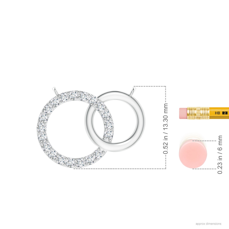 1.45mm GVS2 Interlocking Diamond Circle Necklace in P950 Platinum ruler
