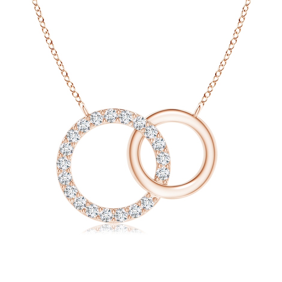 1.45mm GVS2 Interlocking Diamond Circle Necklace in Rose Gold 