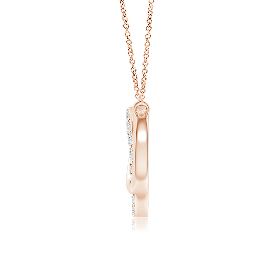 1.45mm GVS2 Interlocking Diamond Circle Necklace in Rose Gold side 199