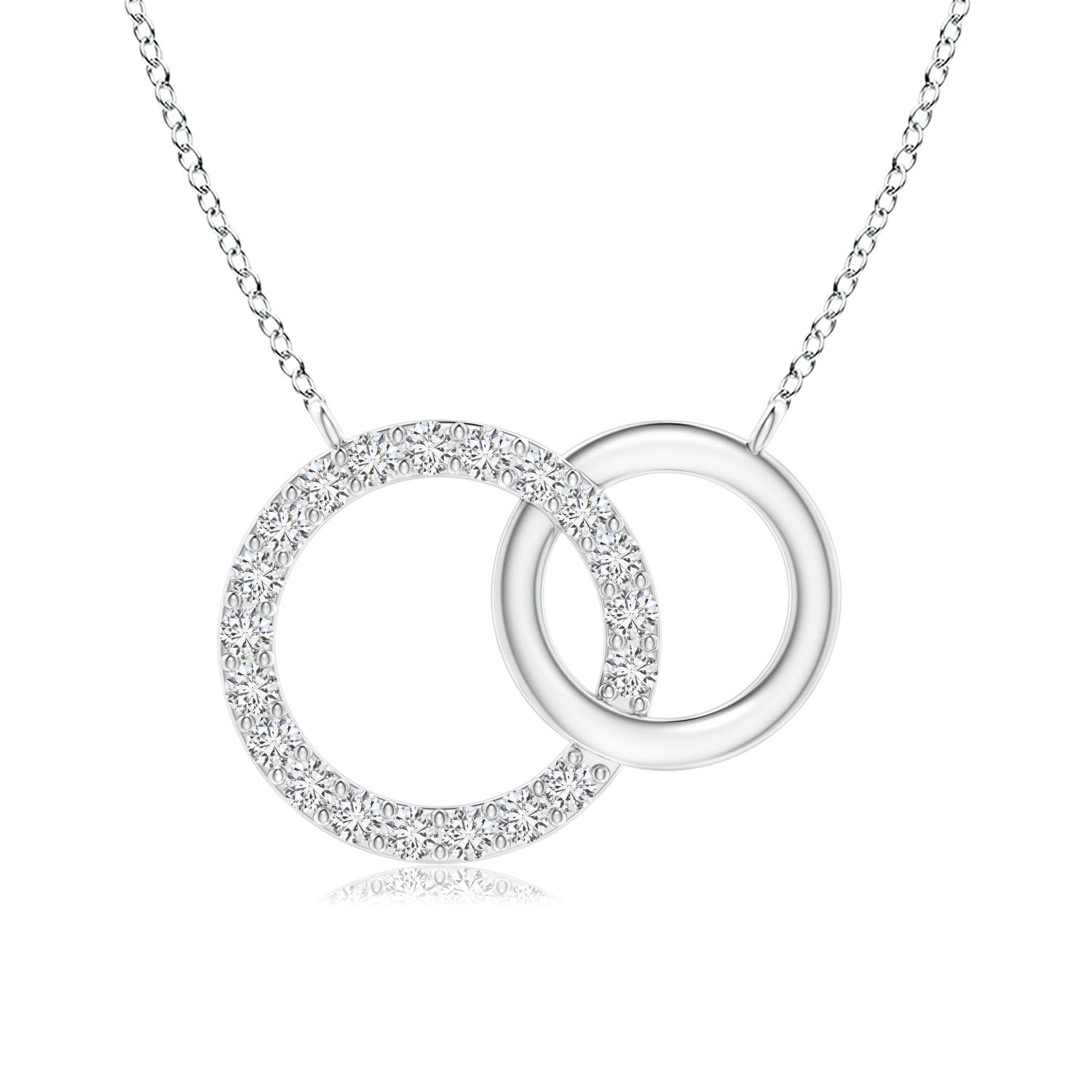 1.45mm HSI2 Interlocking Diamond Circle Necklace in 18K White Gold