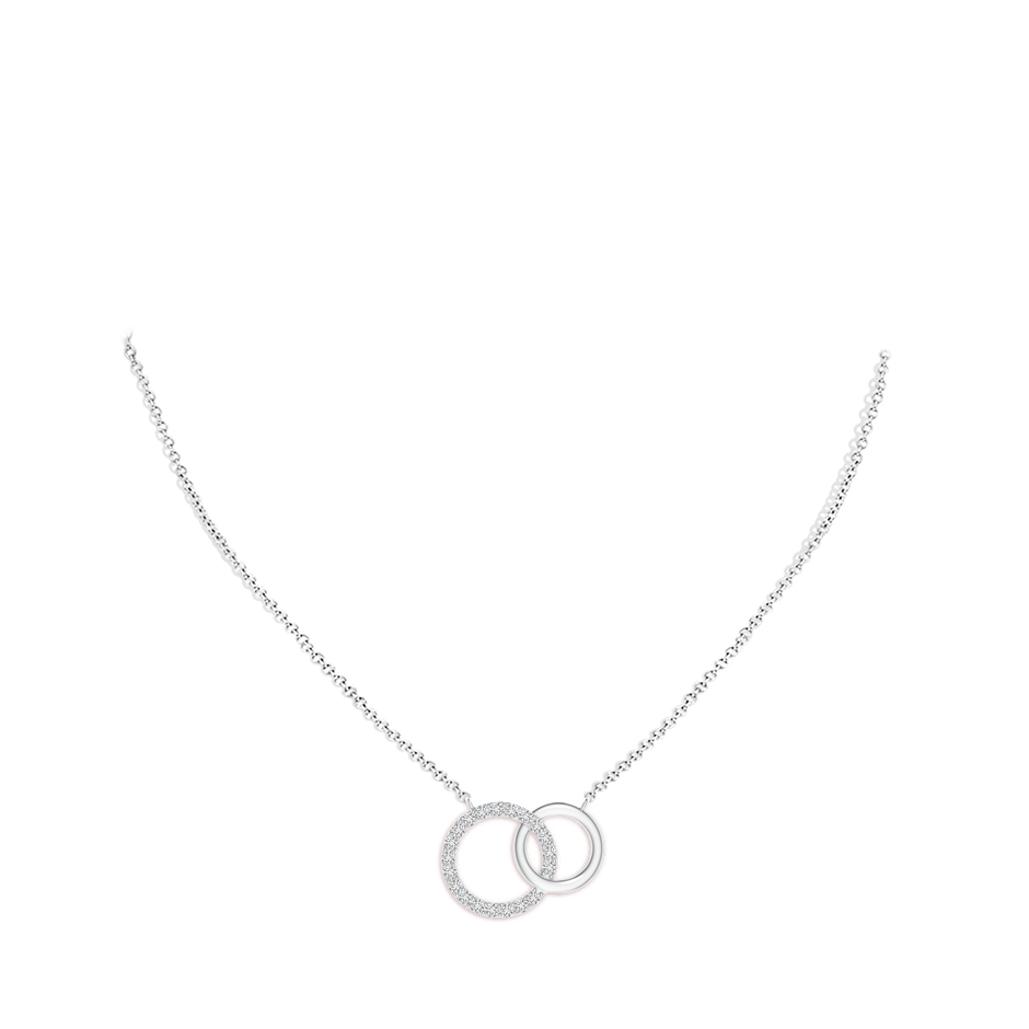 1.45mm HSI2 Interlocking Diamond Circle Necklace in White Gold pen