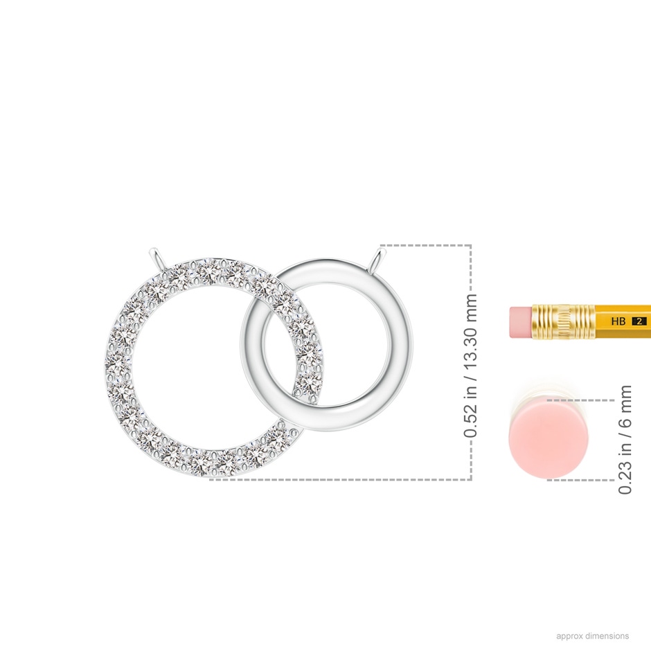 1.45mm IJI1I2 Interlocking Diamond Circle Necklace in P950 Platinum ruler