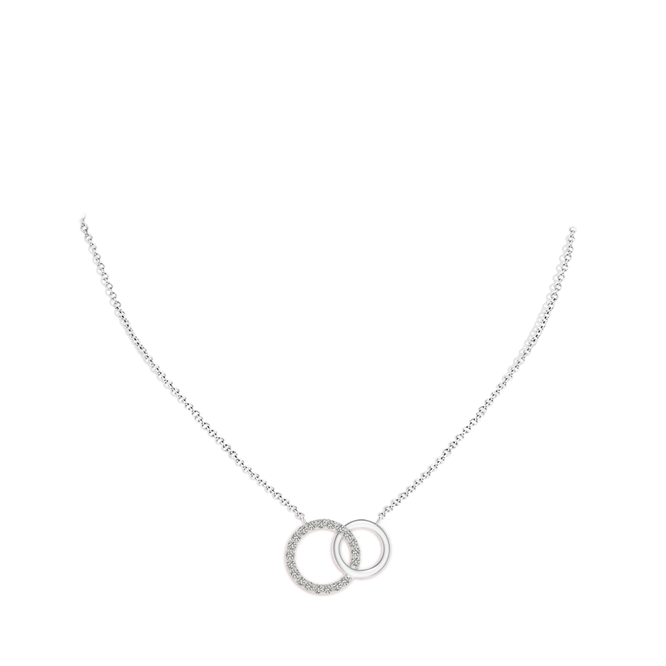 1.45mm KI3 Interlocking Diamond Circle Necklace in White Gold pen