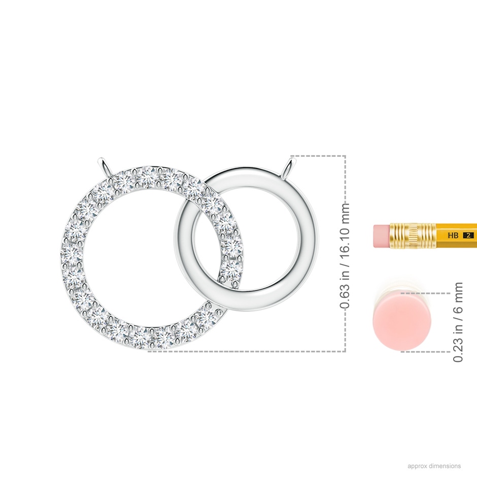 1.8mm GVS2 Interlocking Diamond Circle Necklace in P950 Platinum ruler