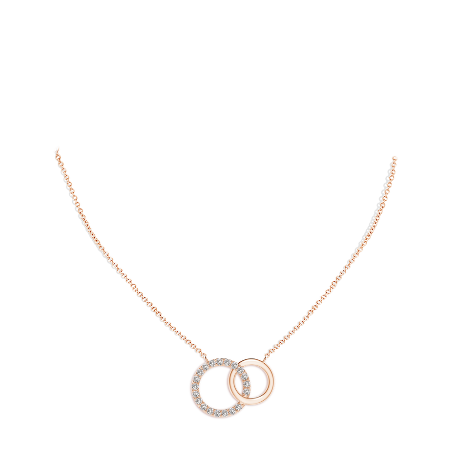 1.8mm IJI1I2 Interlocking Diamond Circle Necklace in Rose Gold pen