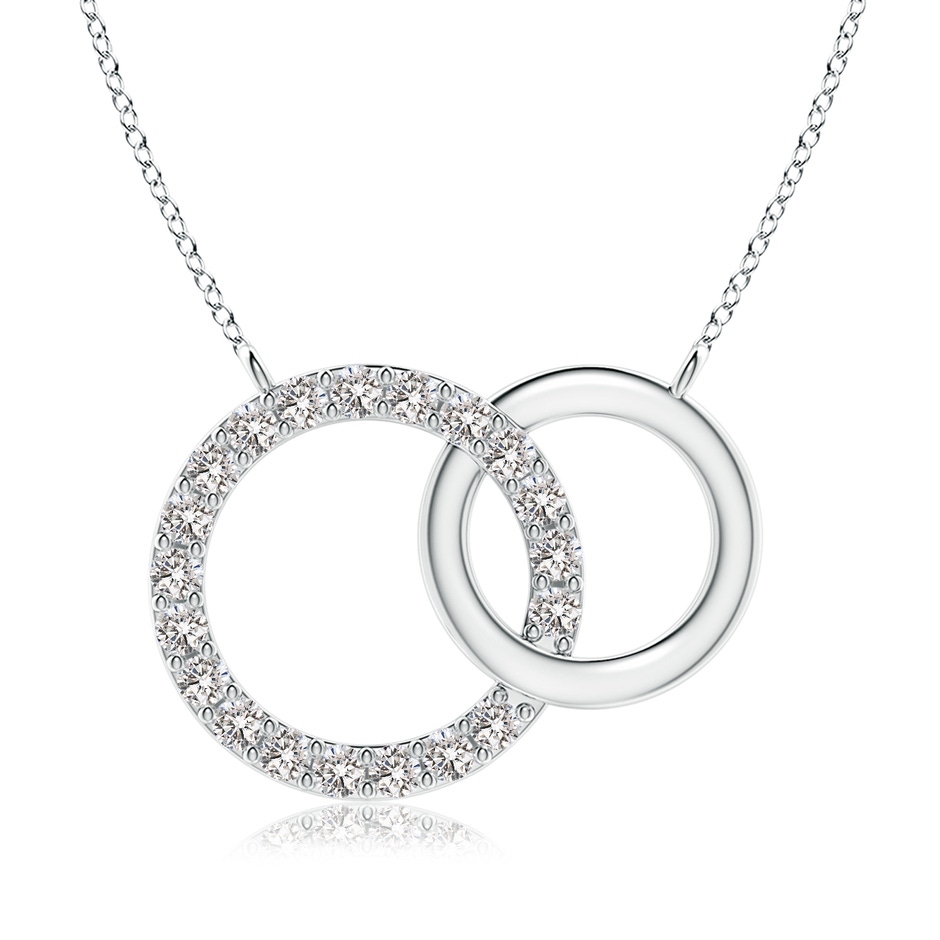 1.8mm IJI1I2 Interlocking Diamond Circle Necklace in White Gold 