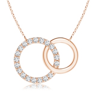 2.3mm GVS2 Interlocking Diamond Circle Necklace in 18K Rose Gold
