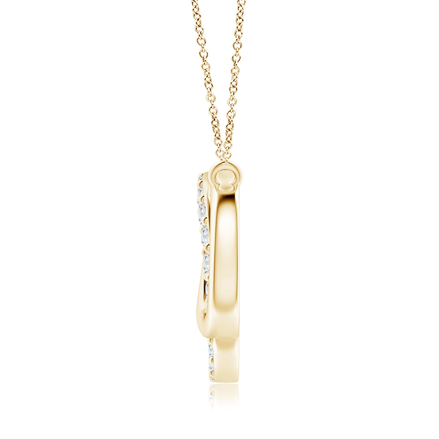 2.3mm GVS2 Interlocking Diamond Circle Necklace in 18K Yellow Gold