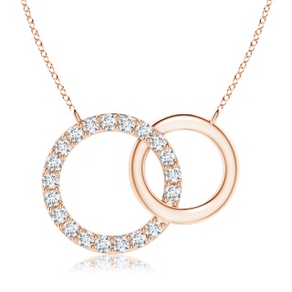 2.3mm GVS2 Interlocking Diamond Circle Necklace in Rose Gold