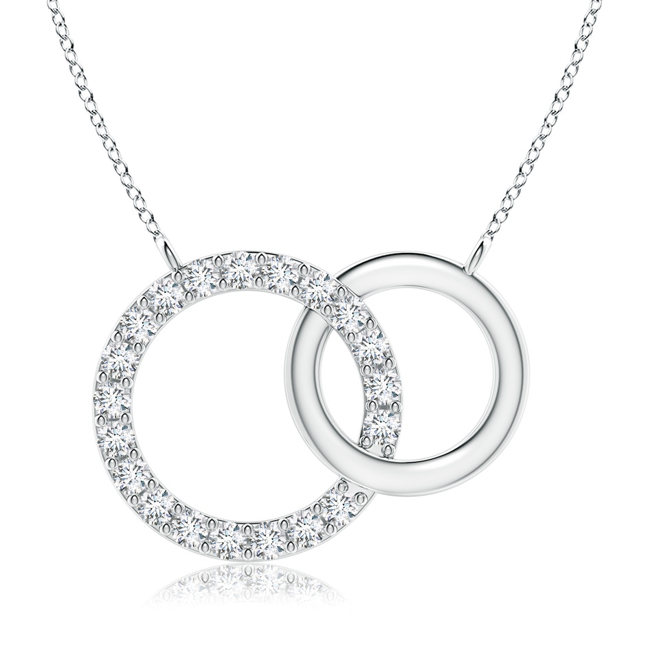 2.3mm GVS2 Interlocking Diamond Circle Necklace in White Gold 