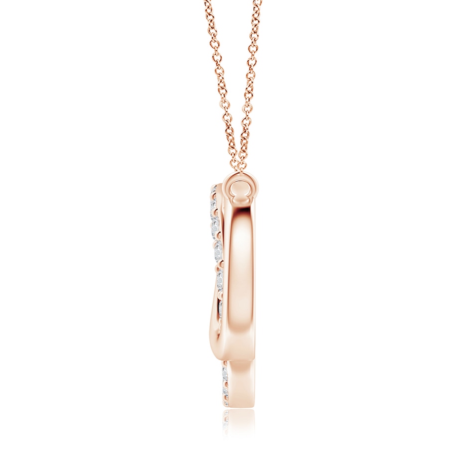 2.3mm HSI2 Interlocking Diamond Circle Necklace in Rose Gold side 199